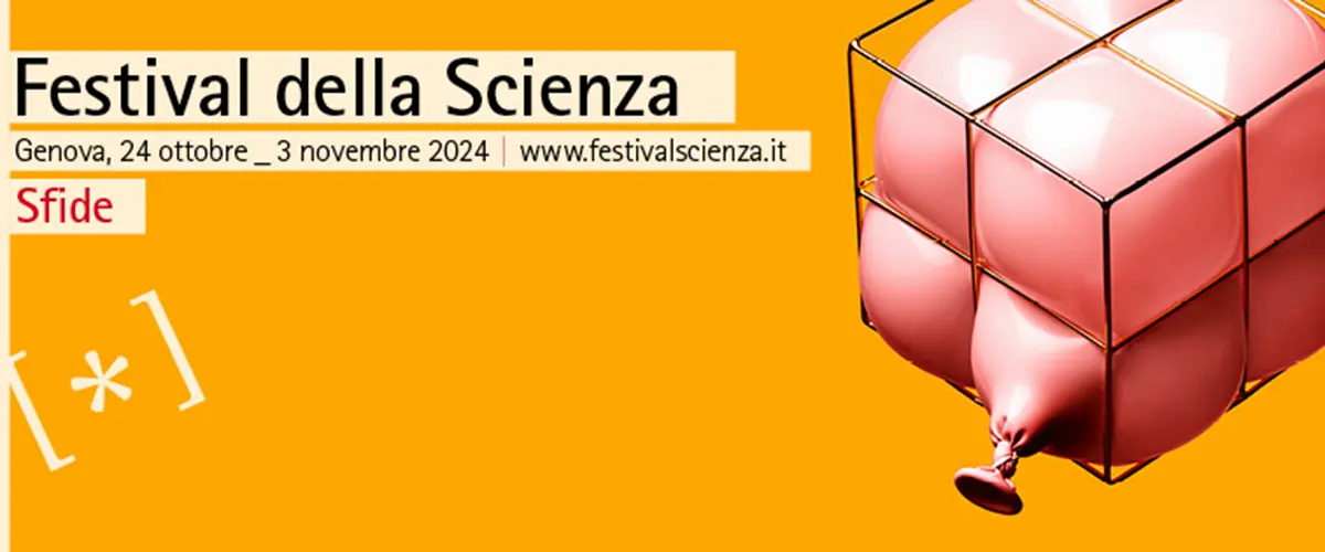 immagine festival scienza 2024 rappresentante un palloncino gonfiato dentro ad una gabbia a simboleggiare la parola chiave dell'edizione: sfide